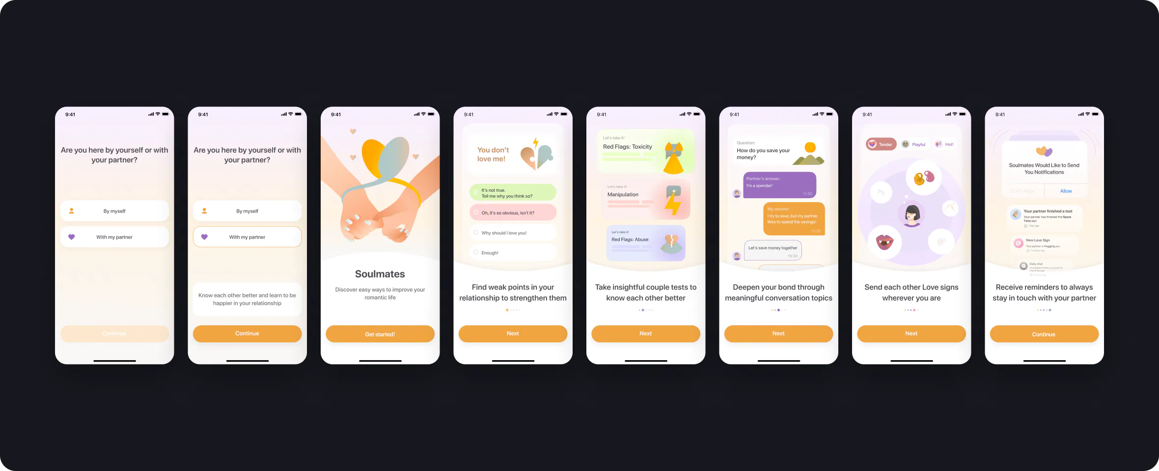 Soulmates: B · Features · 8 screens